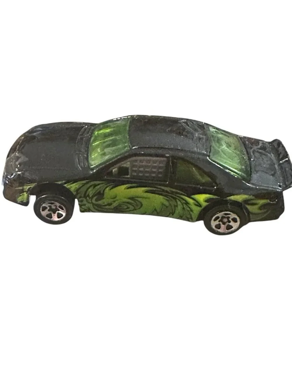 2006 T-BIRD STOCKER '96 HOT WHEELS DIECAST CAR TOY Black Green Dragon
